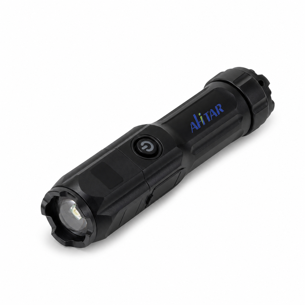 AHTAR Compact LED Flashlight – 140 Lumens, Zoomable
