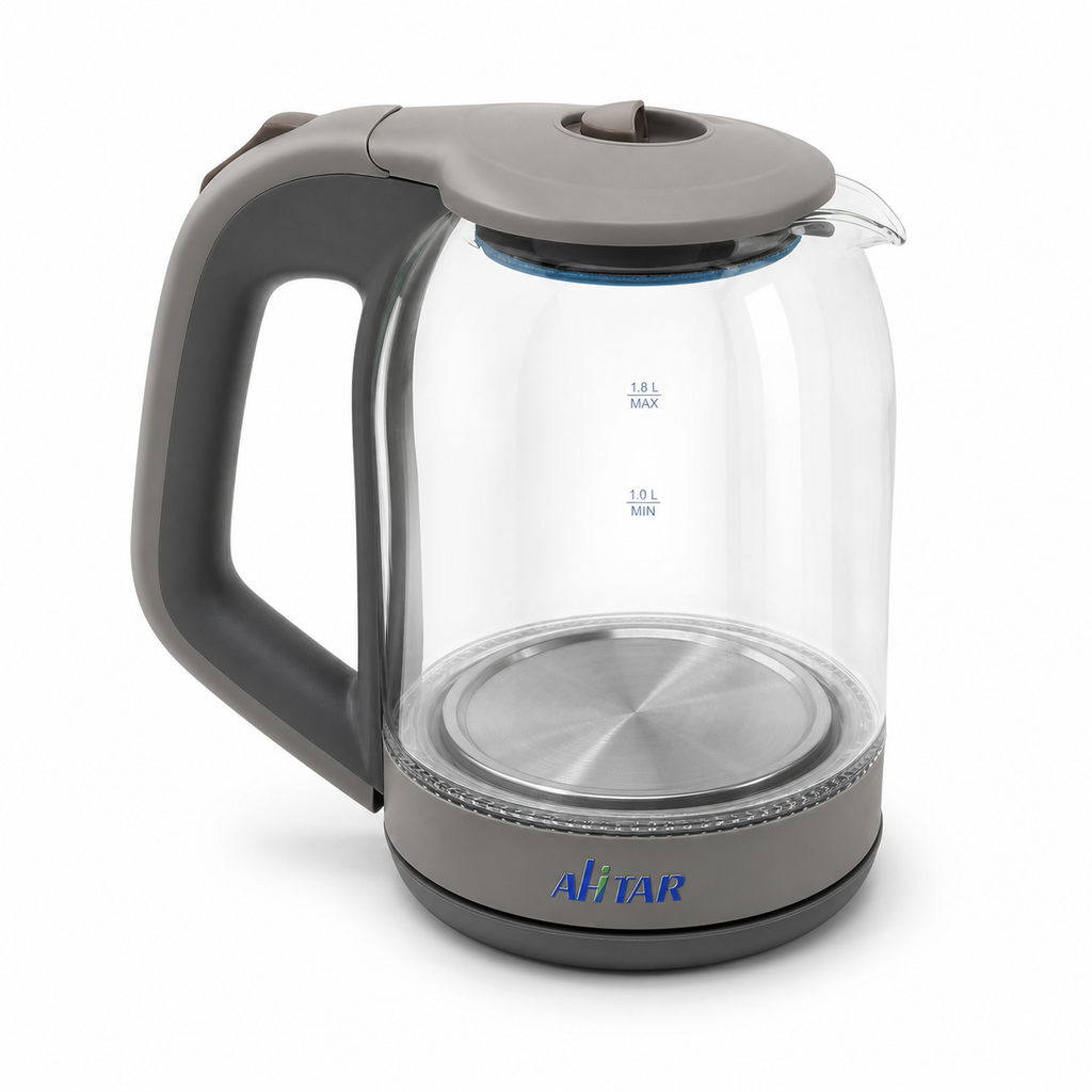 AHTAR 1.7L Glass Electric Kettle – 1500W, Auto Shut-Off