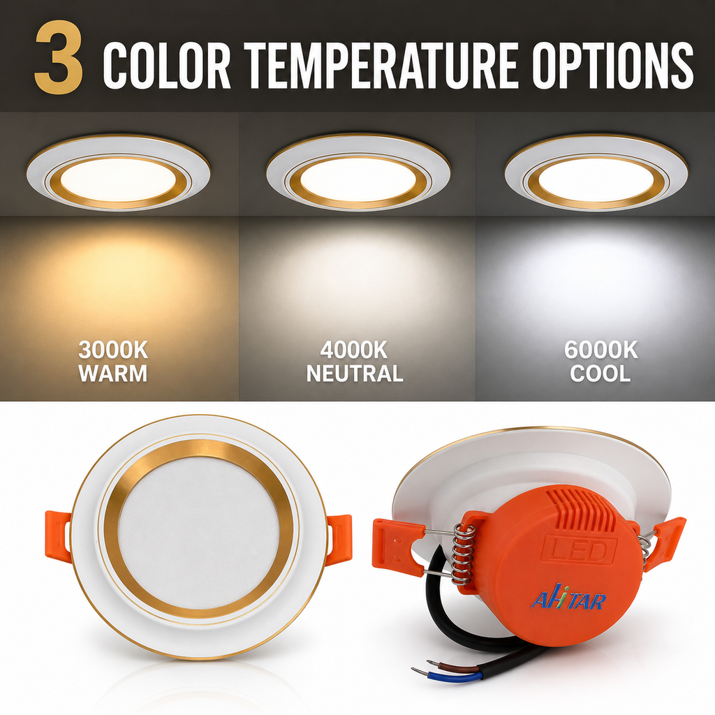 AHTAR 5/6-Inch LED Recessed Light Trim – 750 Lumens, 5 CCT