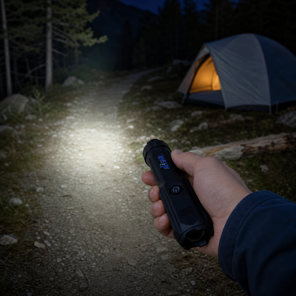 AHTAR Compact LED Flashlight – 140 Lumens, Zoomable