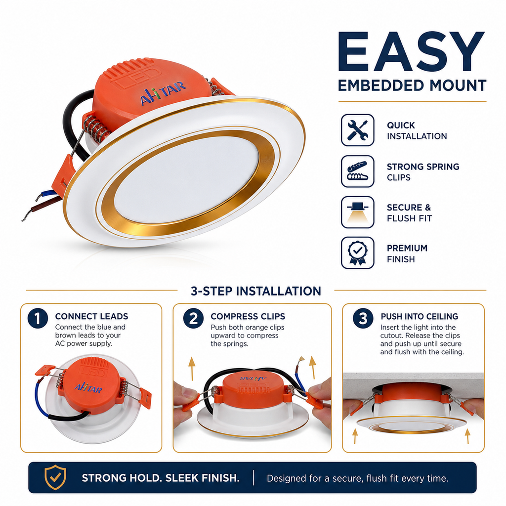 AHTAR 5/6-Inch LED Recessed Light Trim – 750 Lumens, 5 CCT